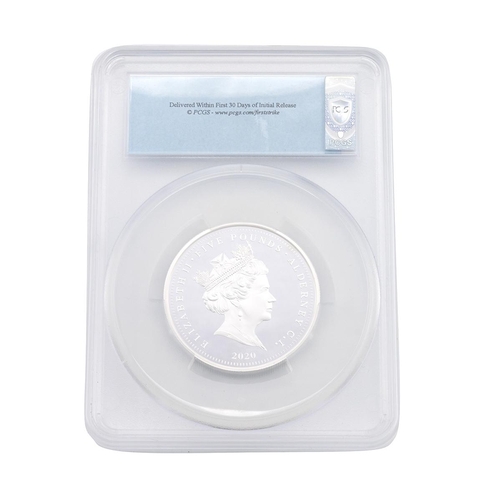 111 - 2020 Three Graces £5 silver proof 2oz Alderney collectors coin graded PR70DCAM by PCGS. 999 silver p... 