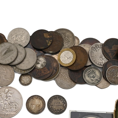 117 - Collection of decimal and pre-decimal coinage, primarily British and base metal. This comprises a nu... 