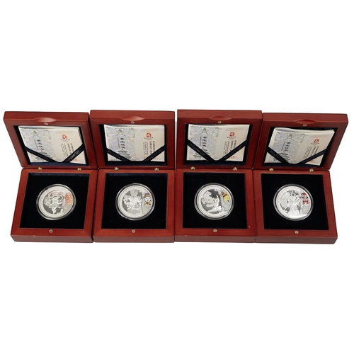 119 - Olympic Games silver proof coin sets from China and Canada. Includes four 999 fine silver 1oz 10 Yua... 