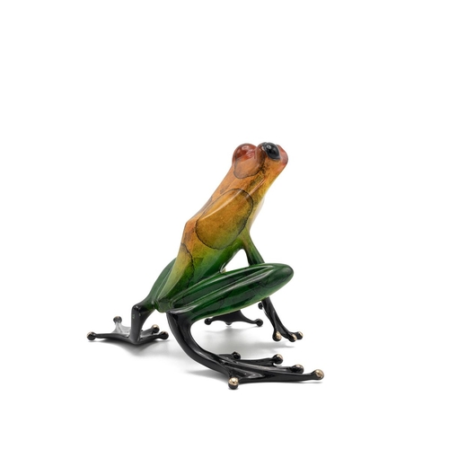 143 - Tim Cotterill (b.1950) 'Frogman' a limited edition enamelled bronze frog, c2007, numbered 461/1000. ... 