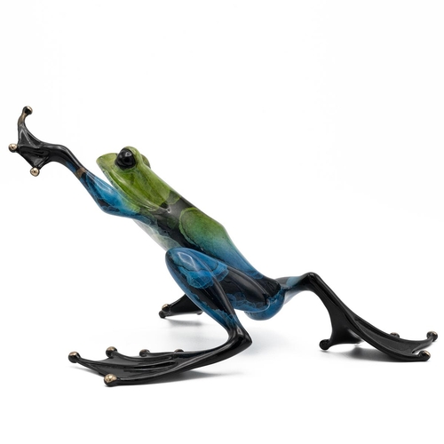 144 - Tim Cotterill (b.1950) 'Frogman' a limited edition enamelled bronze frog, c2007, numbered 896/2000, ... 