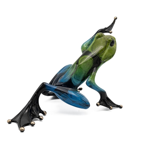 144 - Tim Cotterill (b.1950) 'Frogman' a limited edition enamelled bronze frog, c2007, numbered 896/2000, ... 