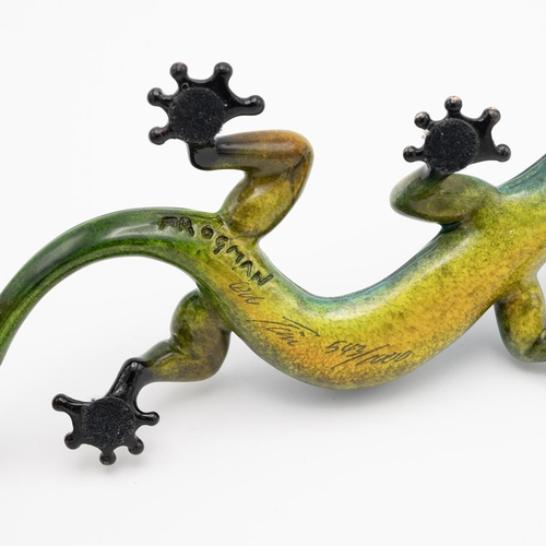 145 - Tim Cotterill (b.1950) 'Frogman' a limited edition enamelled bronze newt, c2006, numbered 543/2000. ... 