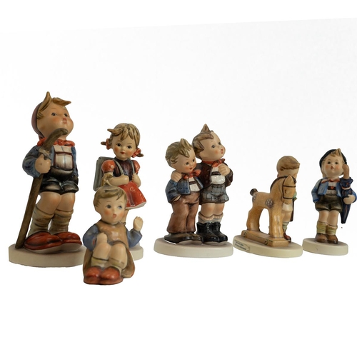 159 - Hummel for Goebel figurines to include: 311 'Kiss Me', 123 'Max & Maritz', 16/1 'Little Hiker', 20 '... 