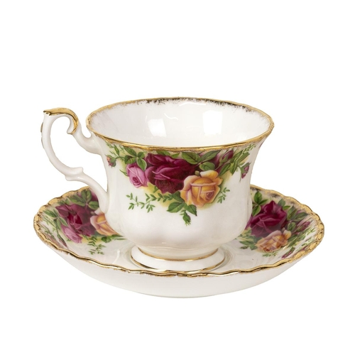 185 - Royal Albert Old Country Roses part dinner set comprising a total of 57 pieces: a boxed 2 piece cake... 