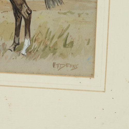 202 - F.T. Deeks (20th Century), Portrait of a Horse, watercolour on wove paper, signed 'F.T. Deeks' lower... 