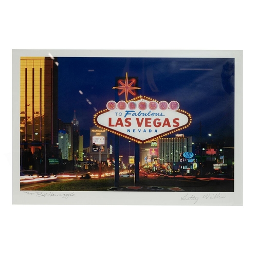 204 - After Betty Willis (1924-2018), Welcome to Fabulous Las Vegas, print, signed by Willis and Bill Hana... 