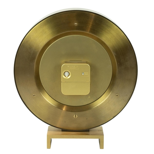 234 - Kienzle brass cased quartz 'World' mantle clock. H 29.5cm