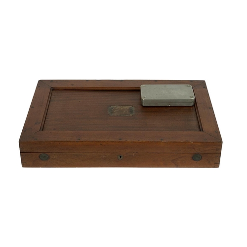 244 - Edwardian Optician's equipment in a fitted mahogany case with removable tray containing ver 190 lens... 