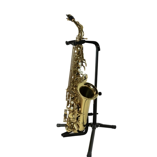 260 - Conrad Alto Saxophone with a Hermes mouth piece,  in a fitted faux fur lined leather effect hinged c... 