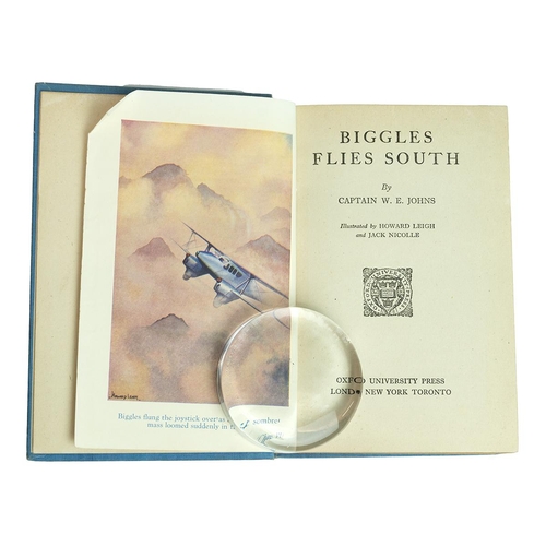 286 - Captain w E Johns 'Biggles Sees it Through' first edition 1941 with dust cover (price intact), hand ... 