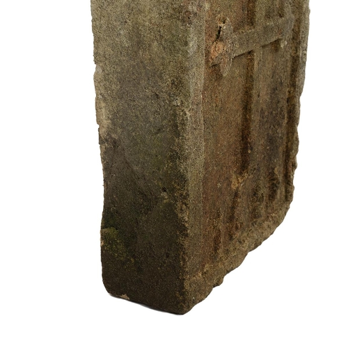 302 - Architectural interest - Limestone date stone, carved with a single cross and dated “1621”, 39.5cm h... 