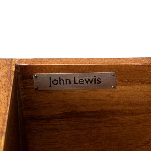 325 - John Lewis Contemporary Sideboard. Burr and banded walnut with brass handles. Two drawers above with... 