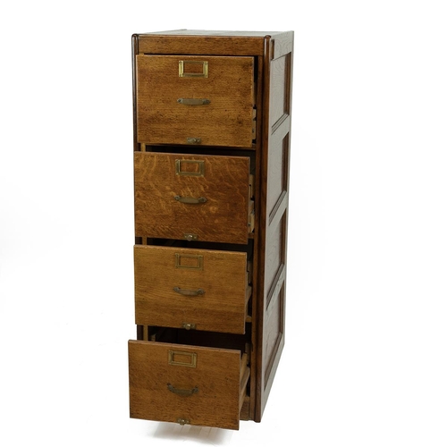 351 - Historic interest - Antique oak filing cabinet from the Chancellor of the Exchequer's Offices, 11 Do... 