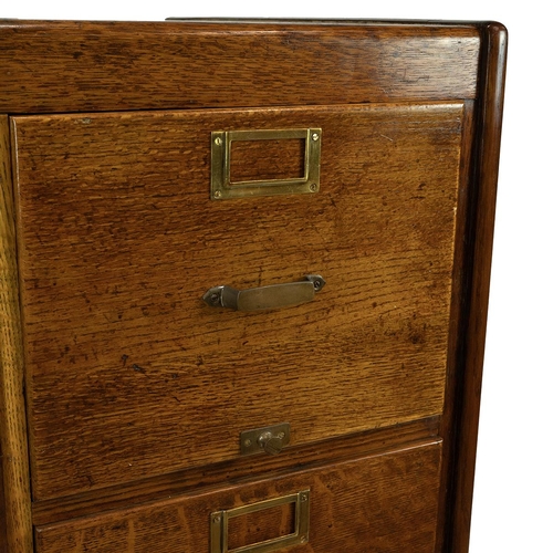 351 - Historic interest - Antique oak filing cabinet from the Chancellor of the Exchequer's Offices, 11 Do... 