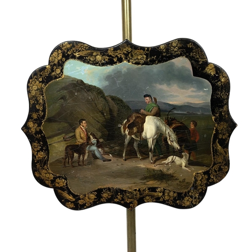 375 - Early 19th Century Rosewood Swansea mirror frame (no glass), gilt edging and gilt shell decoration. ... 