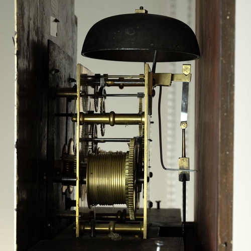 63 - Early to mid 19th Century  mahogany longcase clock by Beavington of Stourbridge. Surmounted by swan ... 