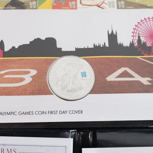 66 - Collection of 2012 London Olympics Royal Mint coins and others, largely in 925 sterling silver proof... 