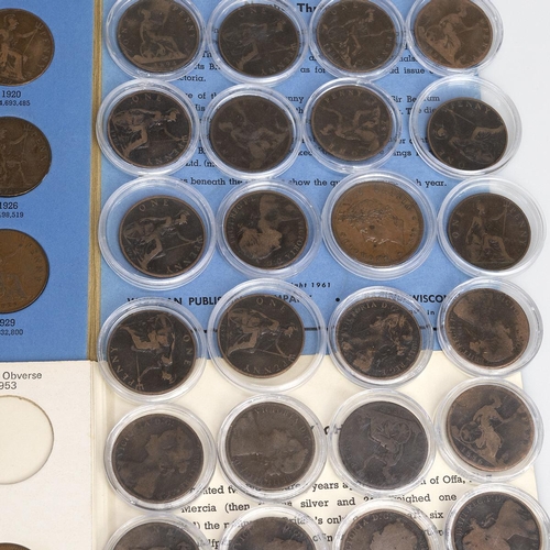 77 - Collection of British bronze Pennies, largely post-1900, including a 1902-1929 Penny album, complete... 