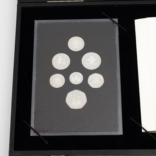 91 - 2008 Royal Emblems of Britain silver proof coin set from The Royal Mint in a large black presentatio... 