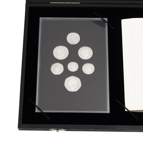 91 - 2008 Royal Emblems of Britain silver proof coin set from The Royal Mint in a large black presentatio... 