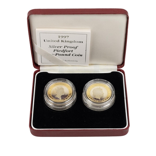 95 - 1997-1998 two coin £2 silver piedfort set from The Royal Mint featuring a pair of UK collectors coin... 