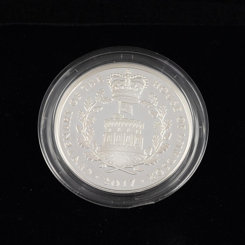 96 - 2017 House of Windsor Centenary silver proof piedfort £5 coin from The Royal Mint in the original pr... 