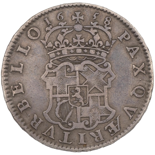 115 - 1658 Oliver Cromwell silver Halfcrown (S 3227A, ESC 447, Bull 252). Obverse: left-facing draped laur... 