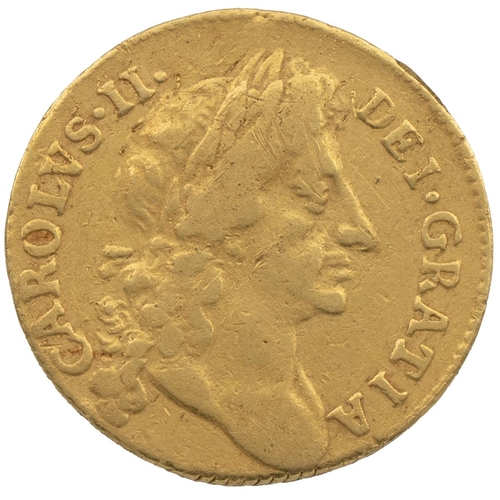 121 - 1684 Charles II gold Half Guinea (S 3348, Bull EGC 308). Obverse: right-facing second laureate bust ... 