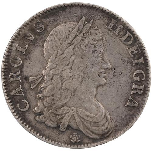 126 - 1662 Charles II silver Crown, rose below, struck en médaille (S 3350A, Bull 342). Obverse: right-fac... 