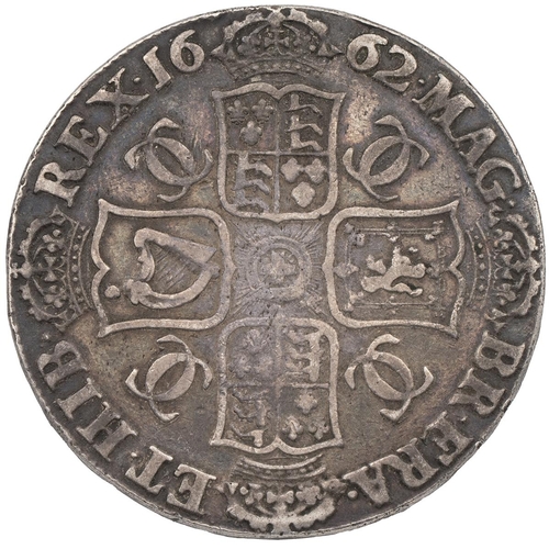 127 - 1662 Charles II silver Crown, rose below, regnal year to the edge (S 3351, ESC 17, Bull 344). Obvers... 