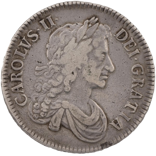 134 - 1671 Charles II silver Crown, third bust, 'VICESIMO TERTIO' regnal year (S 3358, ESC 43, Bull 386). ... 