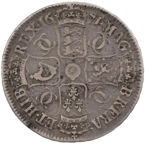 134 - 1671 Charles II silver Crown, third bust, 'VICESIMO TERTIO' regnal year (S 3358, ESC 43, Bull 386). ... 