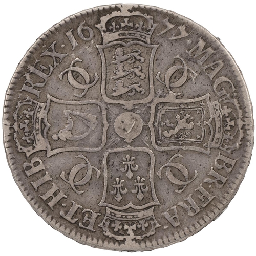 138 - 1677 Charles II silver Crown (S 3358, ESC 52, Bull 398). Obverse: third laureate and draped right-fa... 