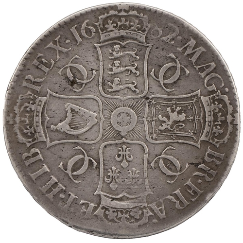 140 - 1682/1 Charles II silver Crown, 'QVRRTO' edge error (S 3359, ESC 65B, Bull 418). Obverse: fourth lar... 