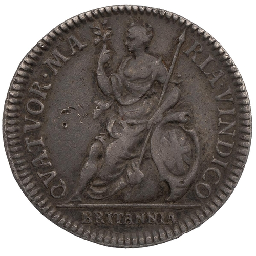 148 - 1665 Charles II silver pattern Farthing, struck by John Roettier (Peck 407). Obverse: left-facing la... 