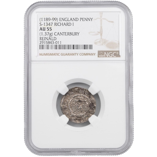 15 - Richard I (1189-1199) silver Penny, class 3, Canterbury, Reinald - top pop (S 1347, North 967). Obve... 