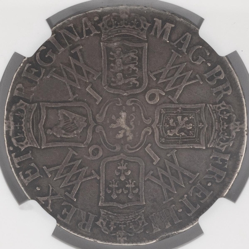 156 - 1691 William and Mary silver Crown (S 3433, ESC 82, Bull 820). Obverse: conjoined draped busts facin... 