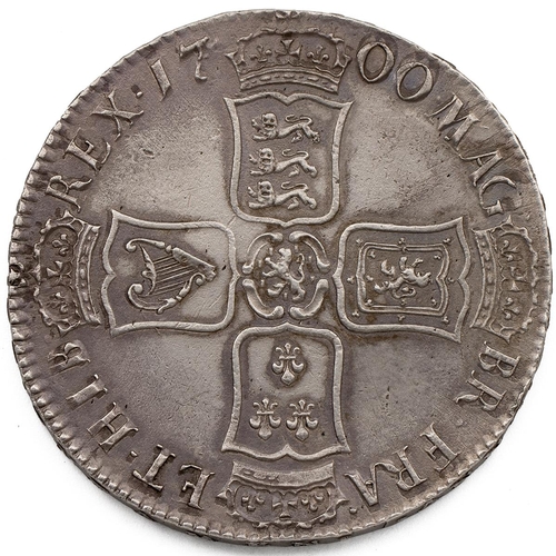 168 - 1700 William III silver Crown, 'DVODECIMO' regnal year (S 3474, ESC 97, Bull 1010). Obverse: right-f... 