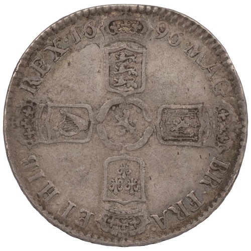 169 - 1696C William III silver Halfcrown, Chester, small 'c' (S 3477, ESC 536, Bull 1064). Obverse: right-... 