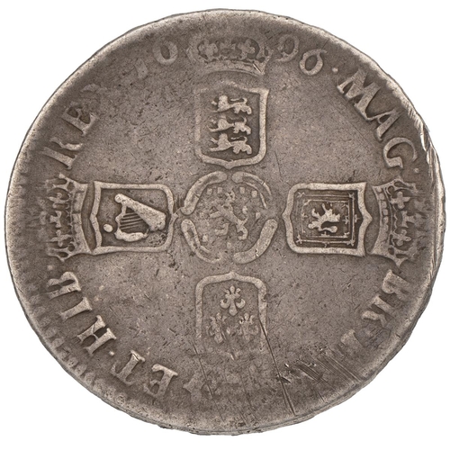 170 - 1696E William III silver Halfcrown, Exeter (S 3478, ESC 526, Bull 1070). Obverse: right-facing laure... 