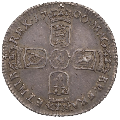 177 - 1700 William III silver Sixpence, London (S 3538, ESC 1579, Bull 1250). Obverse: draped bust facing ... 