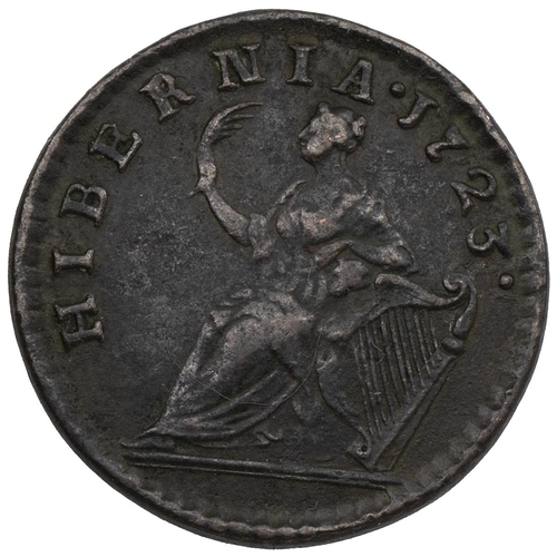 203 - Ireland, 1723 George I copper Farthing, William Wood's coinage, type III (S 6604). Obverse: right-fa... 