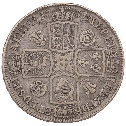 208 - 1731 George II silver Halfcrown (S 3692, ESC 595, Bull 1674). Obverse: young, draped, laureate bust,... 