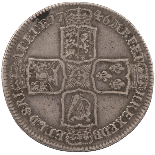 209 - 1746 George II silver 'LIMA' Halfcrown (S 3695A, ESC 607, Bull 1688). Obverse: old laureate draped b... 