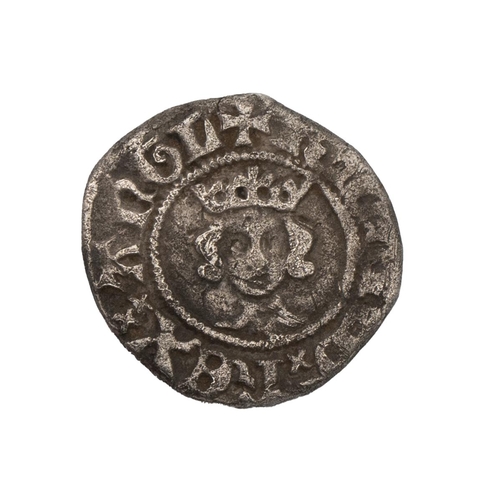 23 - Richard II (1377-1399) silver Halfpenny, intermediate style, London (S 1699, North 1331b). Obverse: ... 