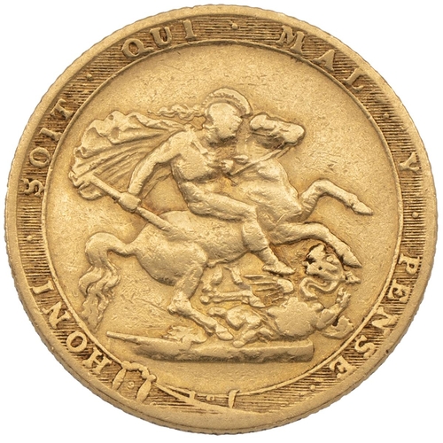 241 - 1820 George III gold Sovereign, new coinage (S 3785C, Marsh 4). Obverse: right-facing laureate bust ... 