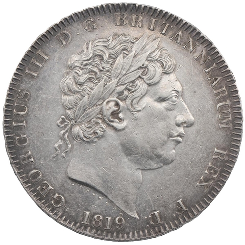 245 - 1819 George III silver Crown, new coinage, 'LIX' regnal year (S 3787, ESC 2015, Bull, 2010). Obverse... 