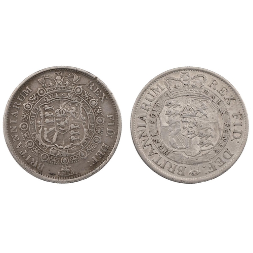 253 - Two (2) George III (1760-1820) silver Halfcrowns (S 3789), including 1817, light tone, 1818, bright,... 