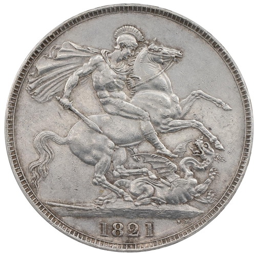 257 - 1821 George IV silver Crown, 'SECUNDO' regnal year (S 3805, ESC 246, Bull 2310). Obverse: laureate h... 